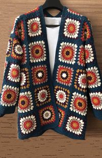 15 Crochet Granny Square Jacket Cardigan Free Patterns 16