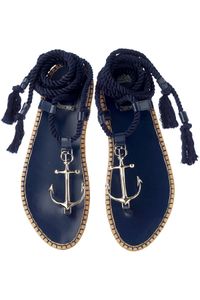 Navy blue Dior Sailor / Silver Anchor sandals