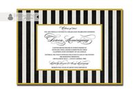 Black & Gold Graduation Invitation Striped by digibuddhaPaperie, $20.00