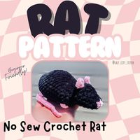 **THIS ITEM IS A DIGITAL DOWNLOAD FOR A CROCHET RAT PATTERN - YOU WILL NOT RECEIVE A PHYSICAL ITEM** NO SEW Crochet Rat Pattern! This pattern helps you create the cutest crochet rat plushie. This pattern is also available on my instagram @salt_city_stitch for FREE! This is the paid PDF file for you to download and use anywhere.  PLEASE DO NOT COPY, SHARE, OR CLAIM AS YOR OWN!