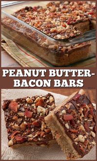 Bacon + peanut butter = amazing dessert bars for game day.