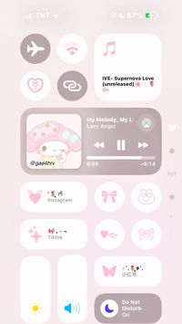 tiktok & insta - @gae4hrv🎀  sanrio lockscreen, hello kitty, my melody, my sweet piano, wallpaper, pink, phone tour, phone design inspo, iphone wallpaper, ios18, iphone layout, widgets, app icon, control center