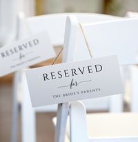 Simple Elegant Wedding Reserved Sign Template tent 4x9.25 - Etsy