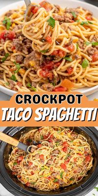 Crockpot Taco Spaghetti