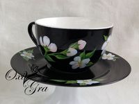 #oxigra #butterflies #porcelain #cup #handpainted #kubek #filizanka  #porcelana #recznie #malowany #kwiat #jablonie #jabloni #wiosna #ornament