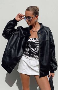 Goldsmith Faux Leather Bomber Jacket