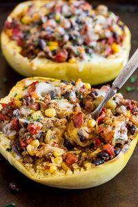 southwest taco stuffed spaghetti squash