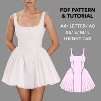 Dress pattern| Mini dress pattern| women dress sewing pattern| pdf sewing pattern| prom dress pattern| wedding dress pattern| sewing pattern Size: XS-L (read more in the photos) FORMAT: A0, A4 and Letter. The pattern contains detailed step-by-step instructions on sewing a dress. If you have any questions, you can contact me and I will provide more details about the product. Your files will be available for download after payment confirmation.