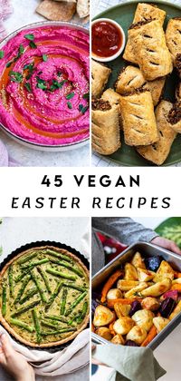 45 Festive vegan Easter recipes to enjoy with your family and friends. Prepare the perfect Easter Menu with these appetizers, mains, sides, and desserts. Here you will find all you need to create the perfect plant-based menu to surprise your guests this holiday season.