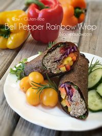 Raw Bell Pepper Rainbow Wrap (nut-free)