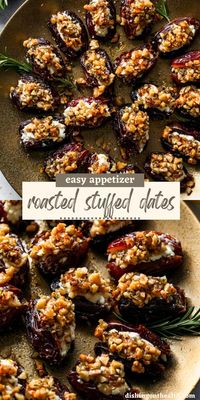 Dec 24, 2023 - Roasted Goat Cheese Stuffed Dates with Rosemary-Walnut Topping and hot honey. This stuffed dates recipe is a simple, crowd-pleasing appetizer.