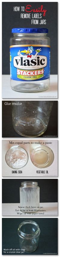 How to remove labels from glass jars