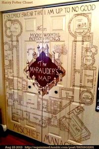 Harry Potter closet as the Marauders Map