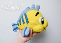 Crochet PATTERN No 1803 Yellow Flounder Fish by Krawka - Etsy