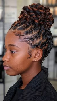 Elevate your 4C hair game with chic flat twist updos, the perfect blend of elegance and protection. Whether you're aiming for a sleek bun or a voluminous updo, flat twist styles offer versatility and flair while safeguarding your hair. Explore our article for more inspiring protective hairstyles and click to join us for endless hair inspiration! #FlatTwistUpdos #ProtectiveHairstyles #4CHair #HairInspiration #NaturalHair