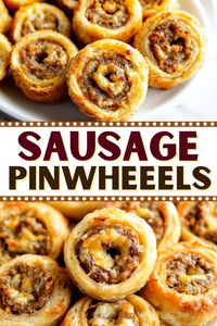 These sausage pinwheels are quick, easy, and only require 4 ingredients! Make them for a party and watch them disappear.