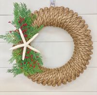 Our Newport rope wreath is a customer favorite and so versatile! Keep it simple with our signature ribbon or add a custom touch with one of our accessories and make it your own! We feature new accessories every season so you can enjoy your wreath all year long! Key Features: Available in 16" and 21" Made of durable rope that can withstand the heat, cold, wind, and rain. It will weather with age and add to its beauty. Choice of our white cottage signature ribbon or one of custom accessories! Hand