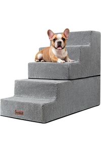 Dog Steps for Small Dog, 5-Step Dog Stairs for High Beds and Couch, Non-Slip Pet Stairs for Small Dogs and Cats,Dog Bed Stairs, Grey, 3/4/5 Steps