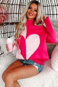 Add Some Color And Cuteness To Your Closet With This Hot Pink, Cold Shoulder Sweater! $55, FAST AND FREE US SHIPPING!