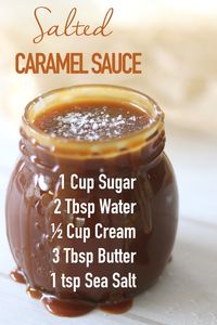 This Salted Caramel Sauce Recipe goes with just about anything! Pour it over ice cream, layer between a cake, or dip in sliced apples for a quick and delicious snack. Salted Caramel Sauce will keep in the fridge for a few weeks and only take minutes to make with four simple ingredients.