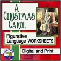 A Christmas Carol Figurative Language Worksheets and Digital Easel Activity