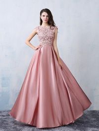 Pink Prom Dresses, Prom Dress, Prom Dresses A-Line, Modest Evening Dress