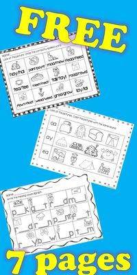 FREE!!  7 sheets perfect for helping your students with vowel digraphs. Do you teach with Saxon Phonics? If so, then these will be a great addition to your lessons.