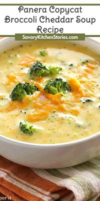 Warm up with this delightful Panera Copycat Broccoli Cheddar Soup Recipe! Made with tender broccoli and rich cheddar cheese, this soup is both delicious and easy to prepare. Perfect for a quick lunch or dinner, it's a wholesome meal that your family will love. Click for the full recipe!