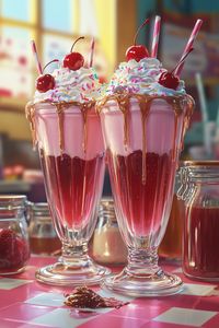 Step back in time with this retro soda fountain-inspired drink. Complete with whipped cream, cherries, and sprinkles, it's a nostalgic delight! #fountain #drink #smoothierecipe #soda