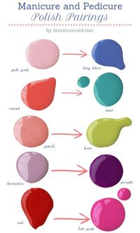 pretty mani - pedi pairings - DIY nail guides, tips & hacks from pinterest