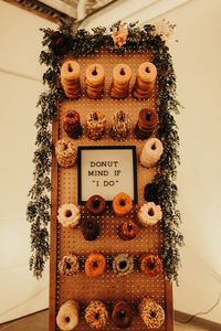 "Donut mind if I do" reception donut wall <3 | Image by Olivia Markle Photography