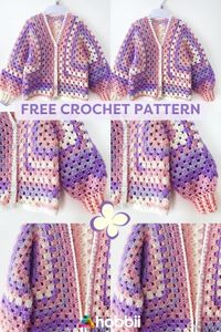 This pattern is for kids and its a crochet cardigan. Its perfect for your next DIY project, which color would you make it in? Free crochet pattern diy projects fabric crafts Crochet baby clothing children clothing