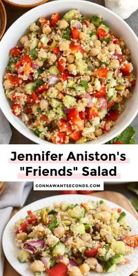 *NEW* This quinoa salad is a variation on the now-famous "Friends Salad," which Jennifer Aniston ate every day for 10 years on the set of Friends. #quinoasalad #saladrecipes