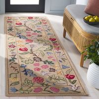 Bungalow Rose Lounes Hand Tufted Wool Floral Rug | Wayfair