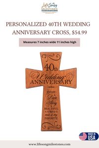 $54.99 - A beautiful, elegant addition to your living room or bedroom decor. This wood sign wall cross is an everlasting gift for 40 years of togetherness. A touching gift to your husband, wife, spouse, grandparent, parent, friend, sibling or self. Available in different colors and designs to fit your home decor theme. Made in USA. Quote reads "Every love story is beautiful, but ours is my favorite." #Love #WeddingAnniversary #HomeDecor #LivingRoom #BedroomDecor #GiftsForHusband #AmazonShop