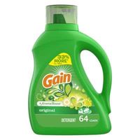 Gain Liquid Laundry Detergent in Original Scent. For more of the scent you love, try adding Gain Fireworks and Gain Fabric Softener to your wash. Liquid laundry detergent with brilliant cleaning performance that leaves behind a refreshing Gain Original scent. Smells great because it cleans great!.