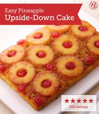 “I absolutely love this cake. I made it for dessert for a family dinner and it was a hit. Everyone said it was the best pineapple upside-down cake they have ever had! Until I made this recipe, I had never had this kind of cake before. It is my new favorite!” –Acsims