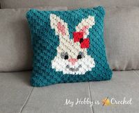 Removable C2C (Bunny) Pillow Case - Free Crochet Pattern