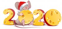 2020 year of mouse, santa mouse holding ... | Premium Vector #Freepik #vector #calendar #santa #character #cartoon