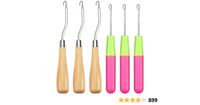 Amazon.com: 6 Pcs Latch Crochet Needle Hooks, FineGood Hair Extension Needle for Micro Braids Dreads Maintenance, Carpet Making - 3pcs Wooden Bent, 3pcs Plastic Straight Hooks : Arts, Crafts & Sewing