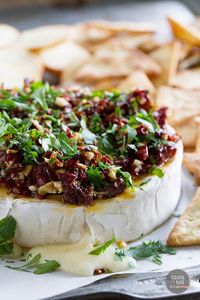 Baked Brie Recipe with Sun-Dried Tomatoes