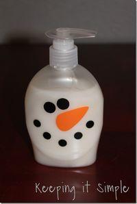 Snowman soap - this is cute and will keep kids washing their hands this Winter.