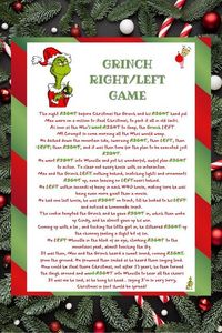 Christmas Left Right Grinch Game Christmas Pass the Prize - Etsy