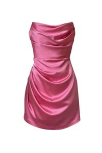 DOULZEN ICONIC PINK SATIN MINI DRESS | CULT MIA | Gigii's