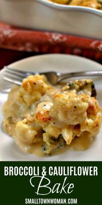 Broccoli bake | Cauliflower Bake | Broccoli and Cauliflower Casserole | Vegetable Casserole | Broccoli and Cauliflower Au Gratin | Vegetable | Small Town Woman #broccolicauliflowerbake #vegetablecasserole #smalltownwoman via @bethpierce0151