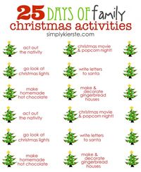 25 Days of Family Christmas Activities