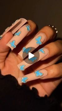 1.8M views · 163K likes | Gabrianna | Nail Artist | Digital Marketing on Instagram: "Yes or No?🦋🩵

Using @kiaraskynails 😍

Products:
✨Fall In Love (nude base) 
✨Surreally Blue

#vancleefnails #vancleef #butterflynails #springnails #viralnails #trendingnails #foryou #easynailart"