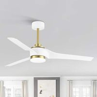 Sky Hog 52 in. Indoor Integrated LED Matte White and Gold 6-Speed Ceiling Fan with Acrylic Light Kit and Remote Control Included LF316-GW - The Home Depot