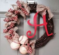 Baseball wreath Burlap Baby shower