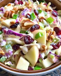 Crisp Apple Cranberry Coleslaw with Walnuts